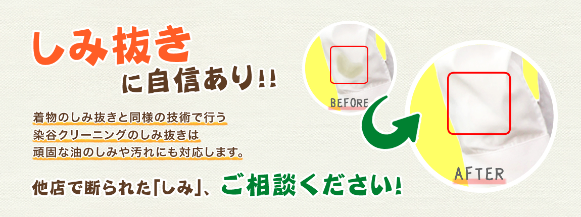 しみ抜きに自信あり